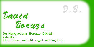 david boruzs business card