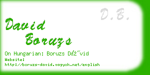 david boruzs business card